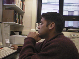 Ed, content in the lab.