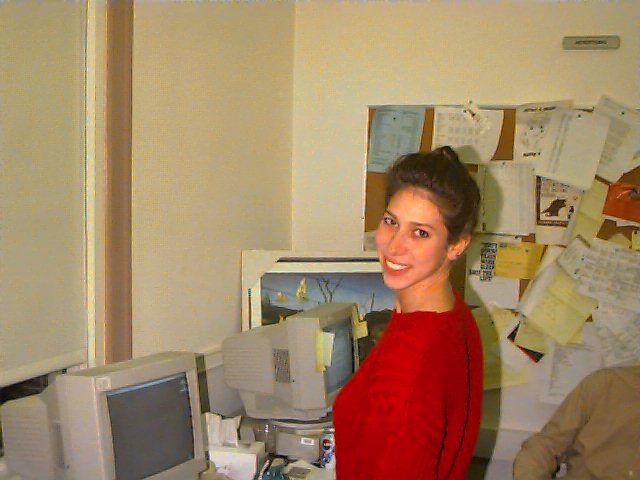 Rachel in the office